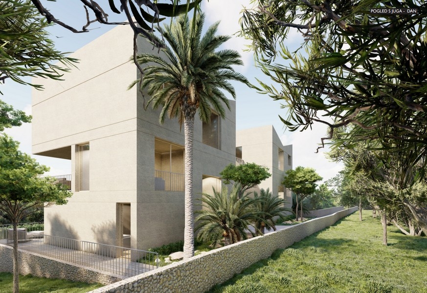 Zadní část vily H3615, která je na prodej na Krku.