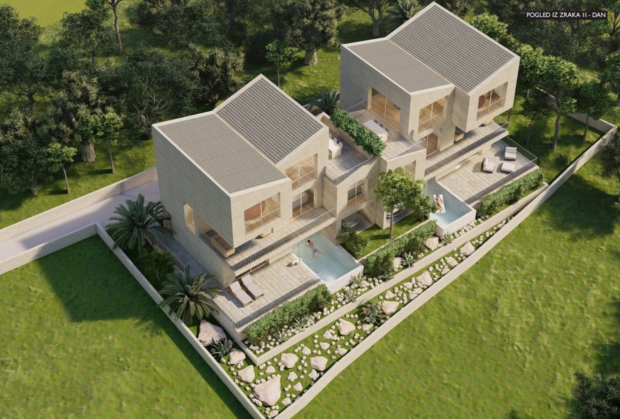 Vizualizace denní horní strany dvojdomu