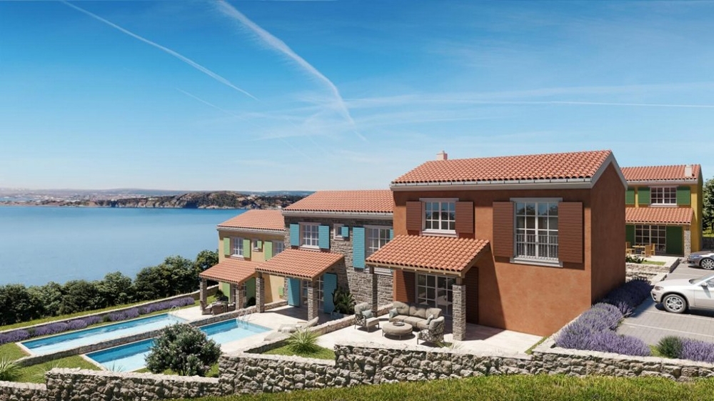Nově postavený dům s bazénem a výhledem na moře