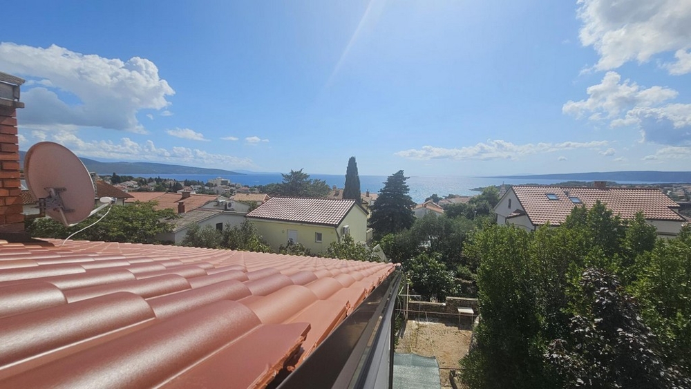 Výhled na moře z domu H3697 na Krku.