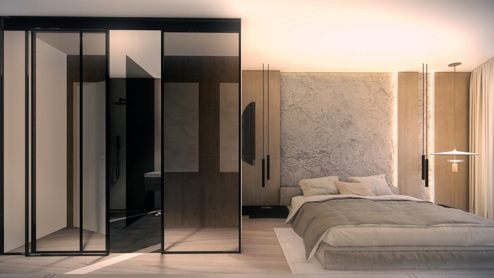 Ložnice s šatní skříní.