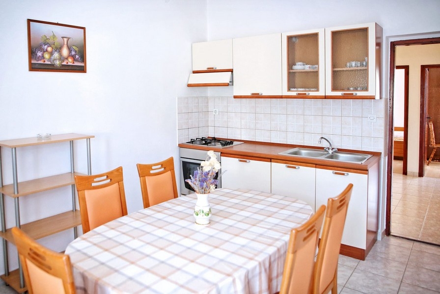 Kuchyňský a jídelní stůl.