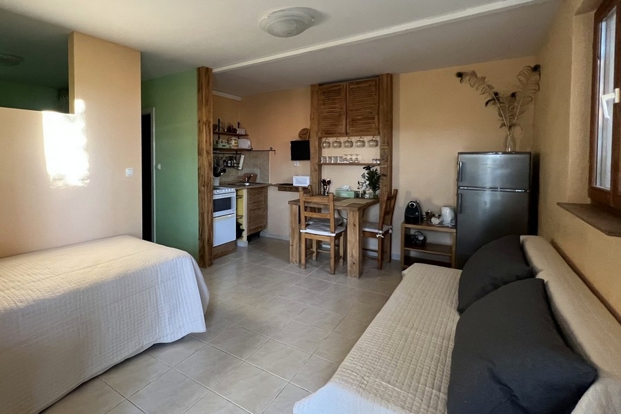 Studio s kuchyňským koutem a spací částí