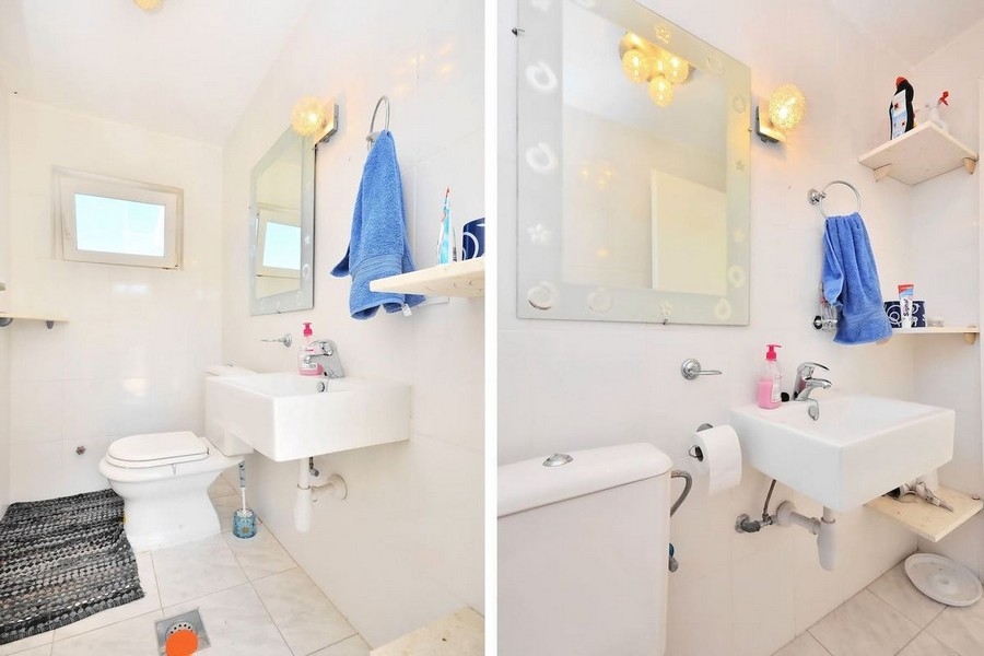 Koupelna s umyvadlem a WC