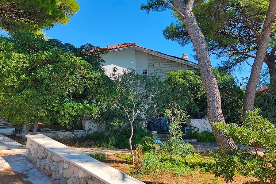 Dům v první řadě k moři se zahradou a borovicemi