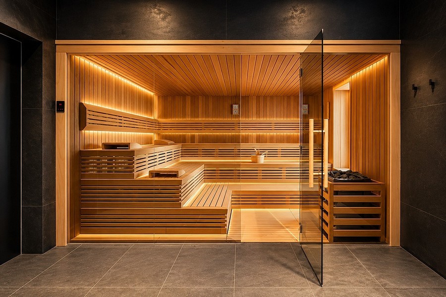 Sauna s dřevěným obložením